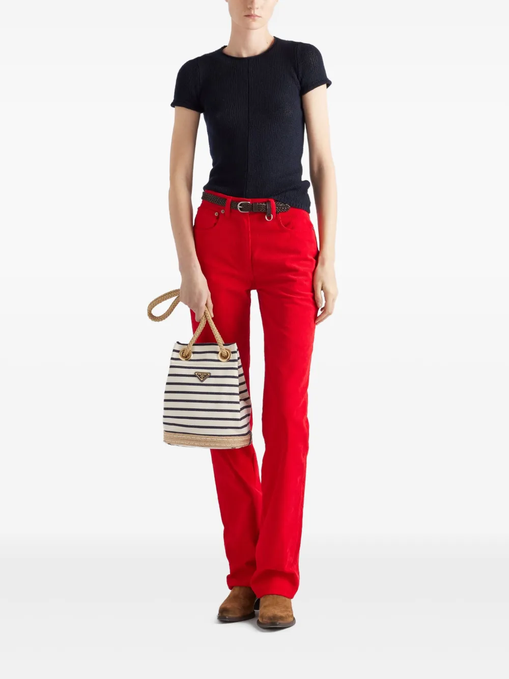 Prada Bolsa bucket pequena com listra | Image 2