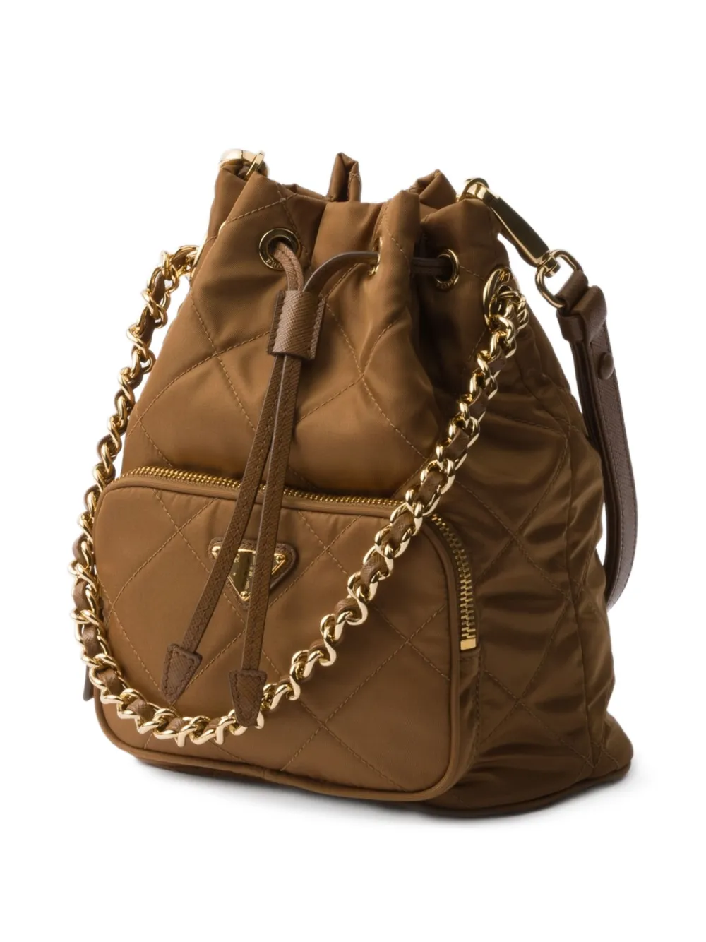 Prada Re-Edition 1995 Chaîne bucket-tas Bruin