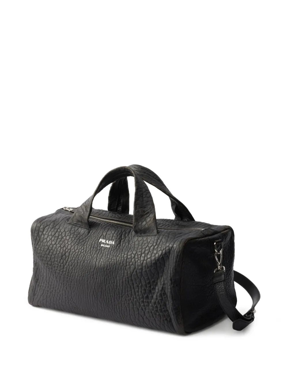 Prada Leren duffeltas Zwart