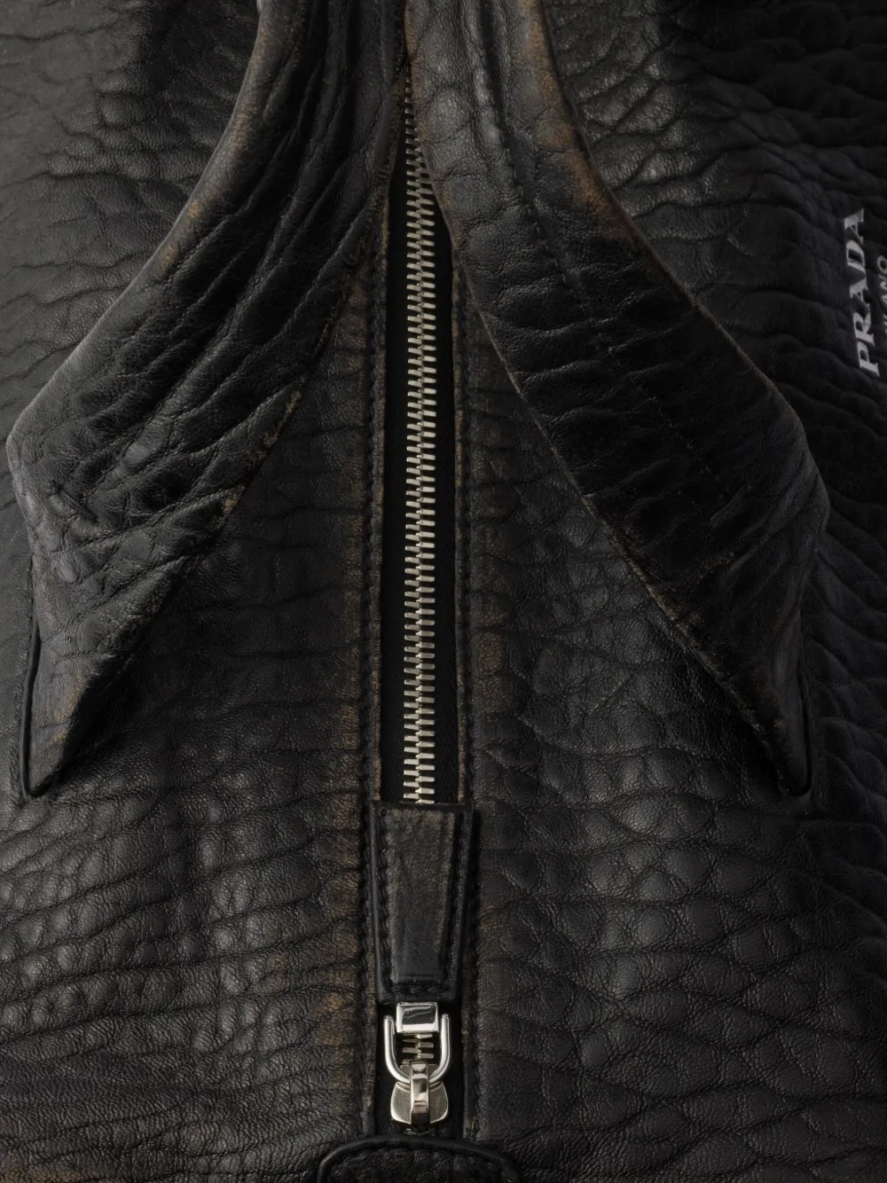 Prada Leren duffeltas Zwart