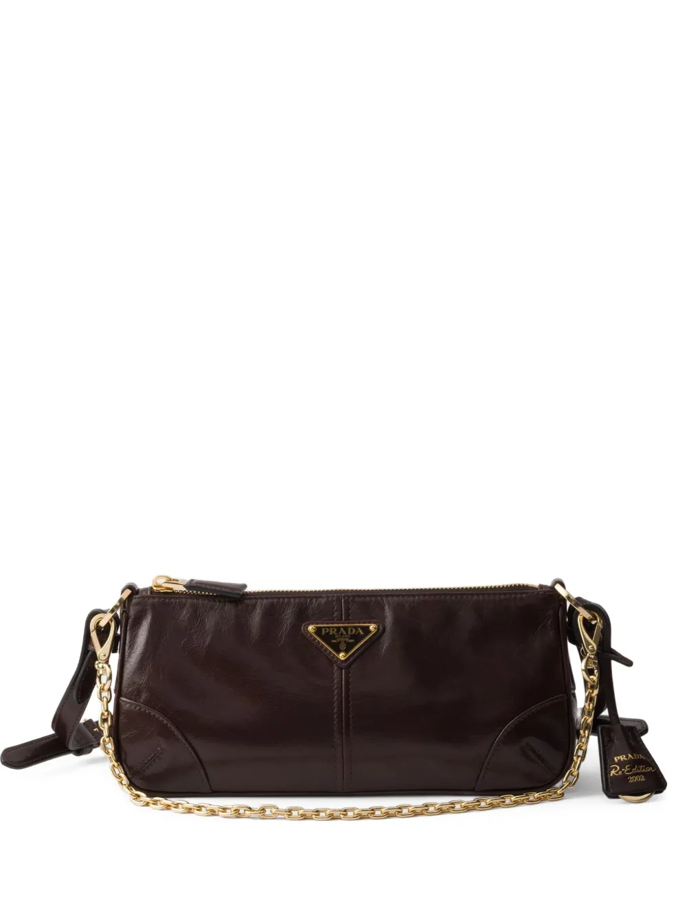 Prada Medium Re-Edition 2002 leren schoudertas Bruin