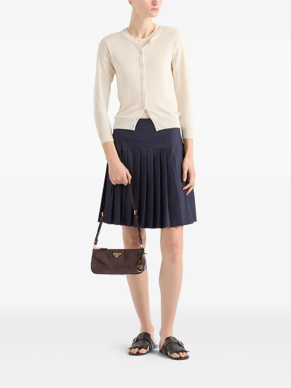 Prada Medium Re-Edition 2002 leren schoudertas - Bruin