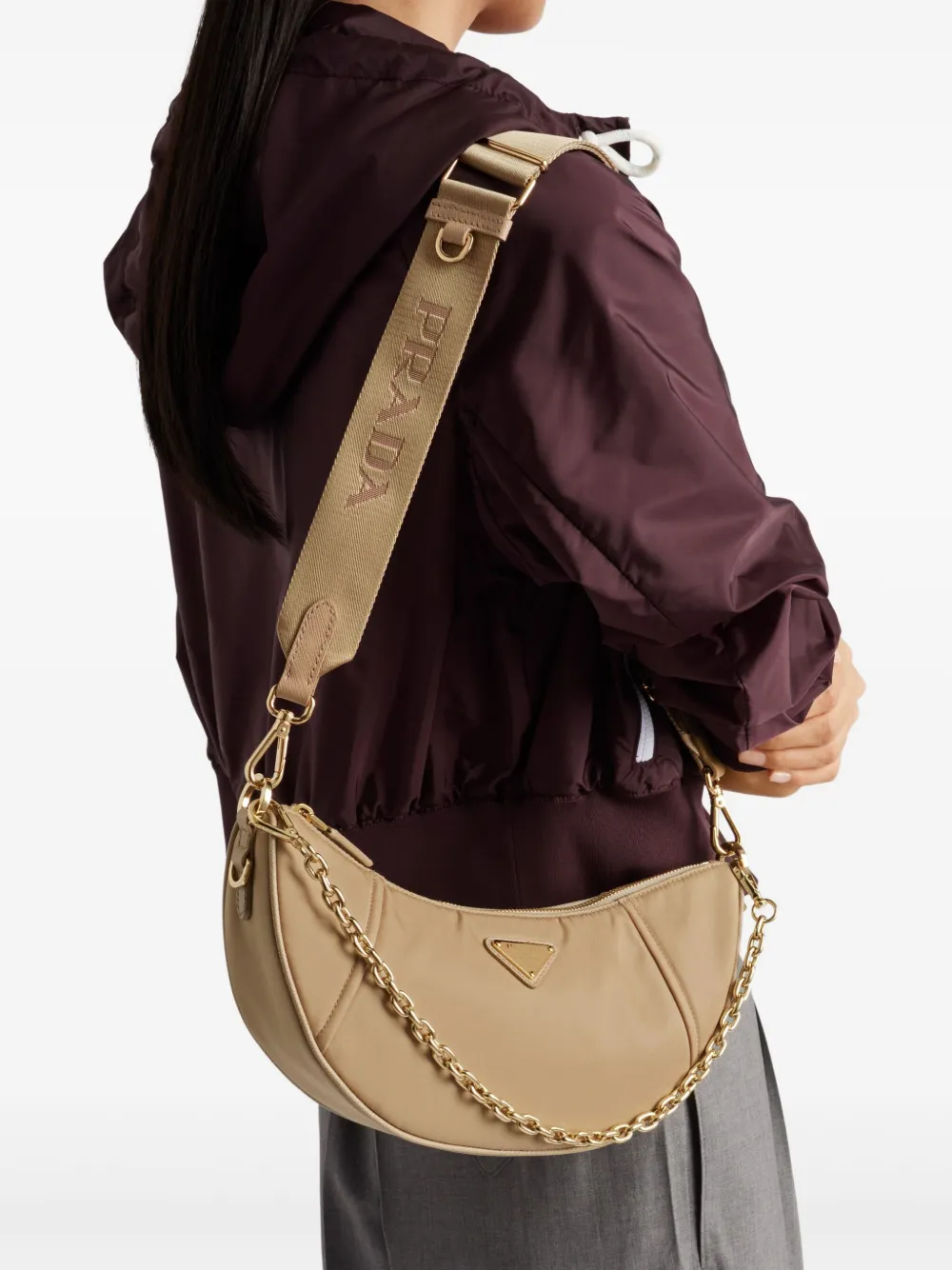 Prada Re-Nylon schoudertas Bruin