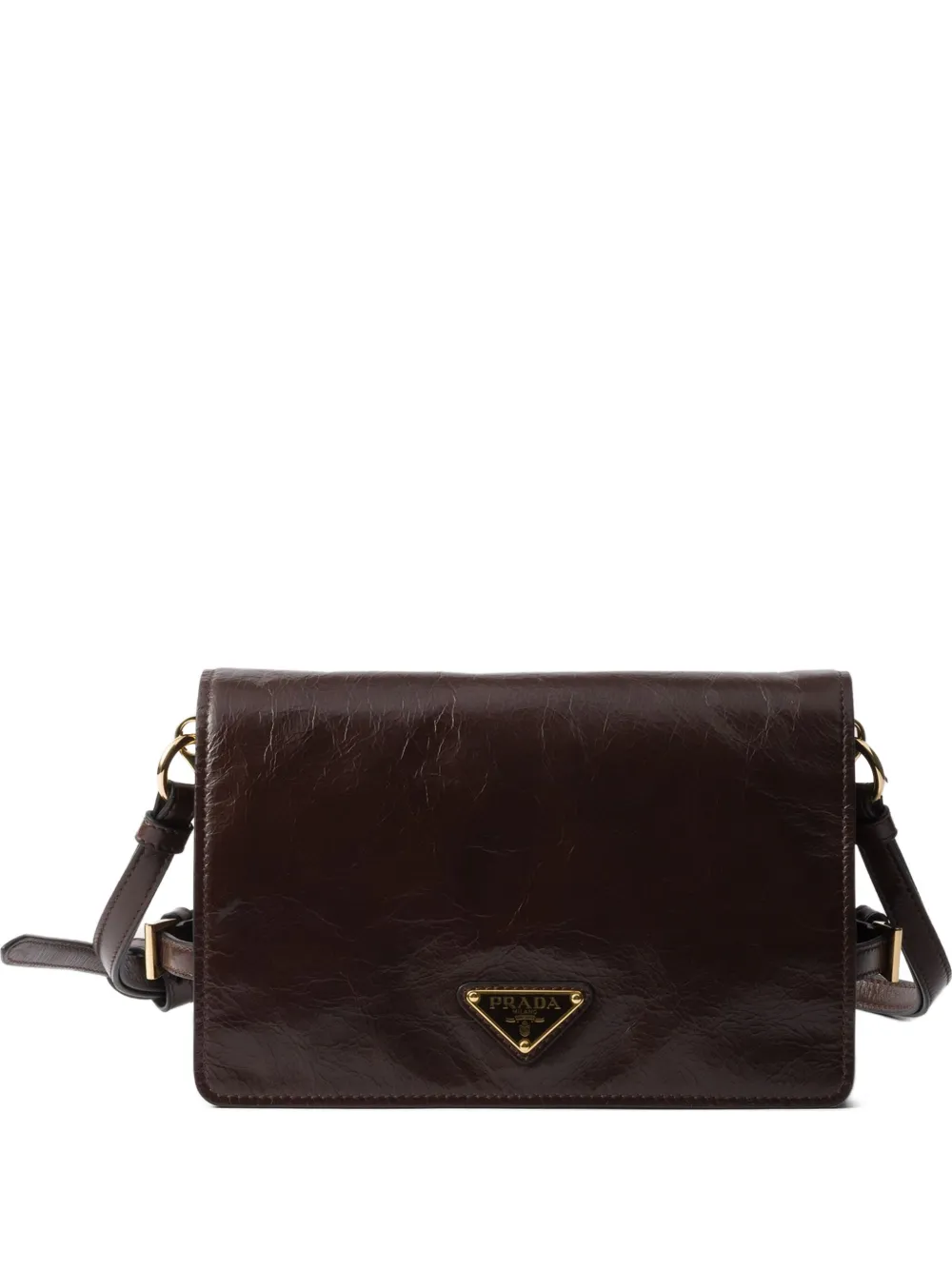 Prada Leren schoudertas Bruin