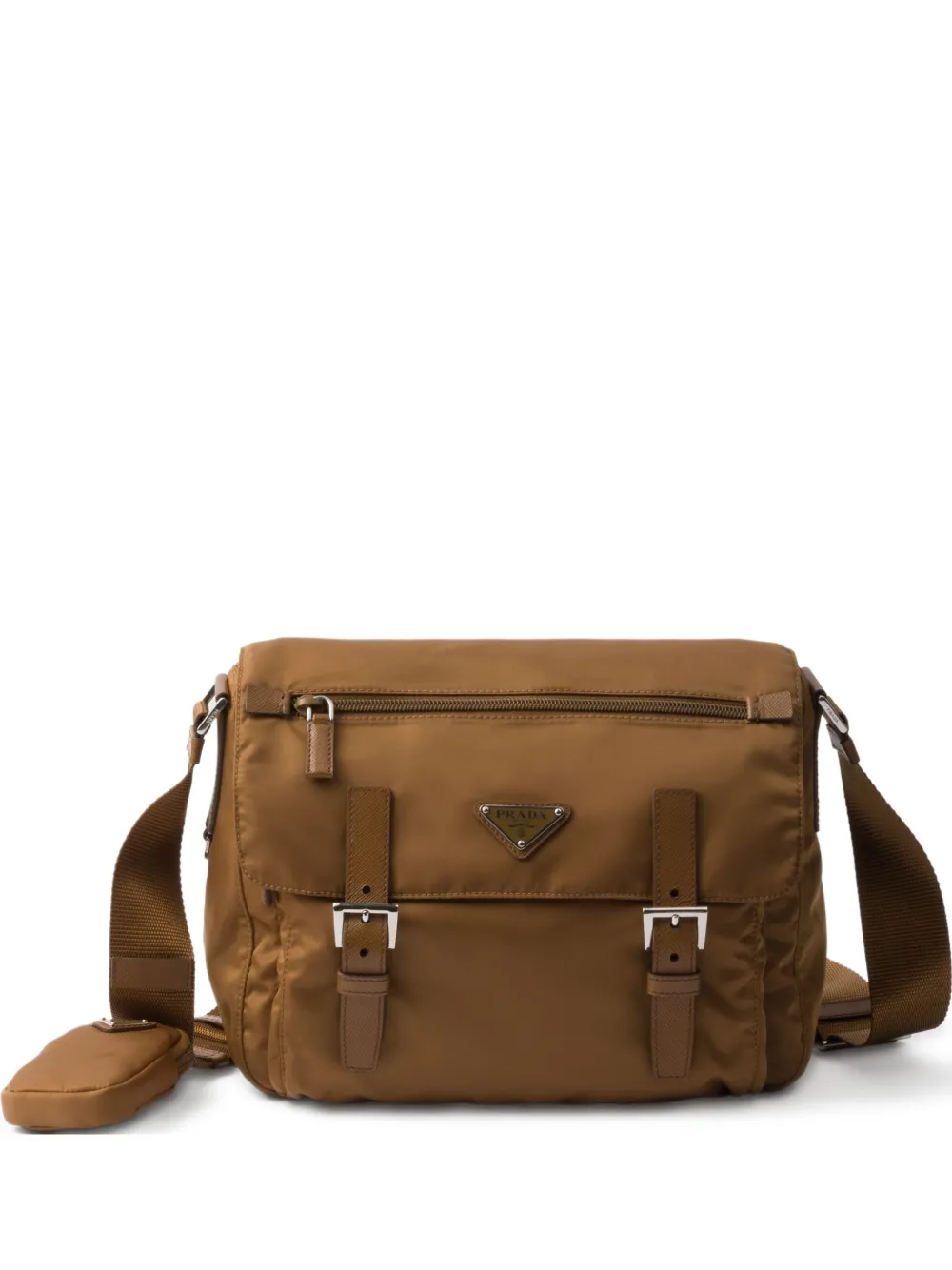 Shop Prada Re-nylon Shoulder Bag In Brown