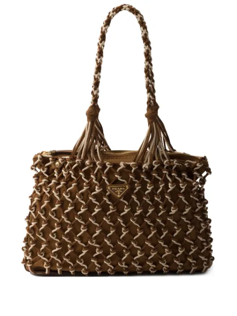 Prada large crochet tote bag