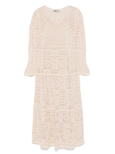 D.Exterior vestido largo con diseño patchwork