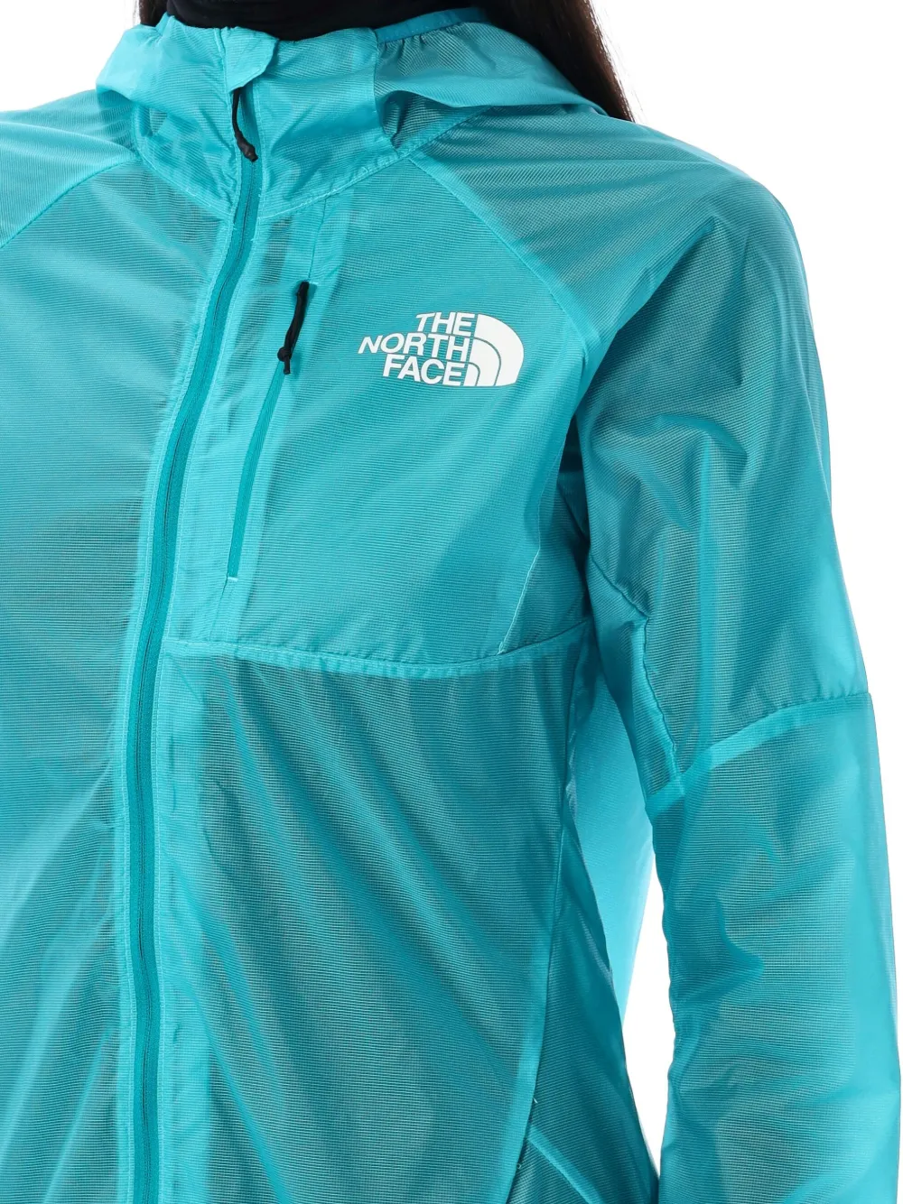 The North Face Shell Windstream Hood Long Sleeves Lightweight Breathable Fabric In Blue