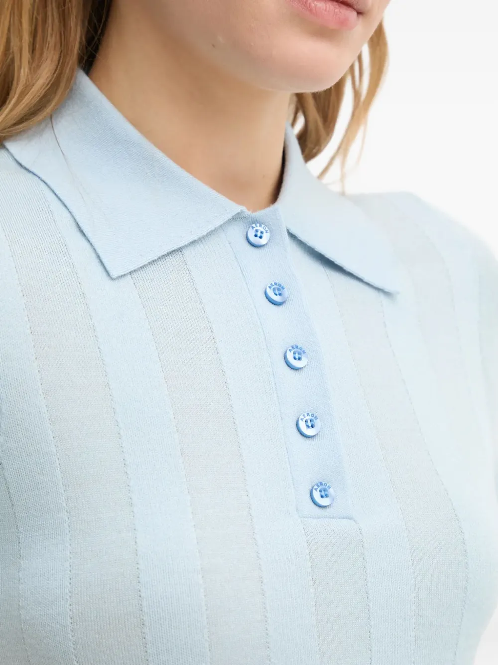 Aeron Geripptes Poloshirt In Blue