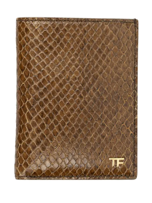 Portefeuille en cuir à imprimé Phyton - TOM FORD - Modalova