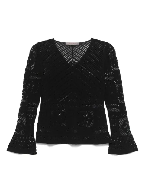 D.Exterior crochet-knit top