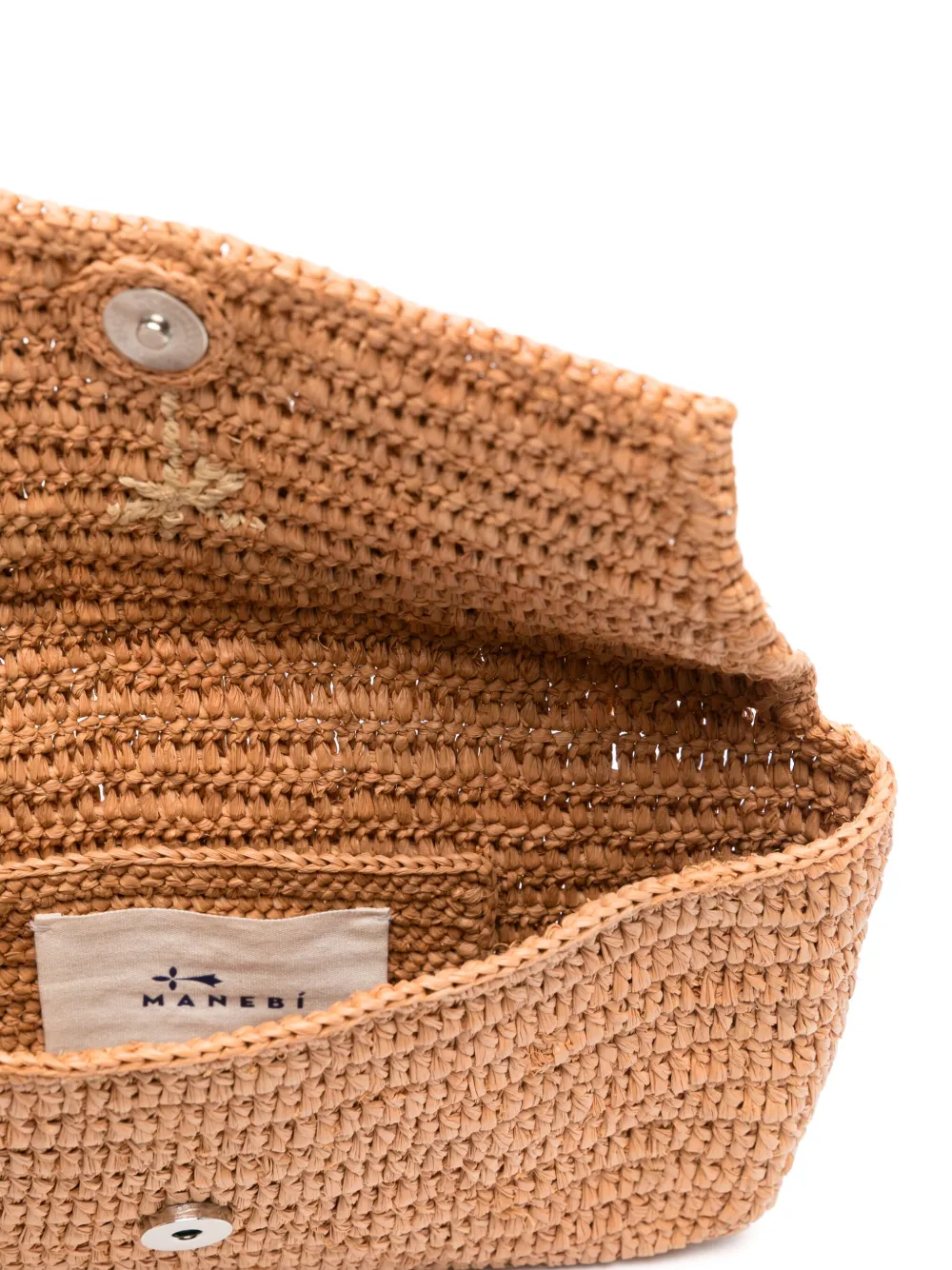 Manebi Raffia clutch Beige