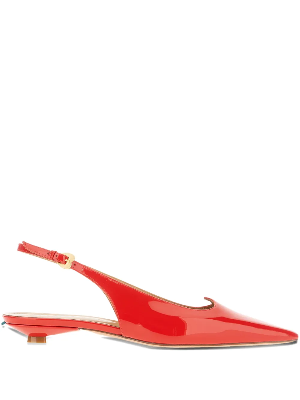 A.Bocca 15mm heart-slingback pointed-toe flat pumps Red