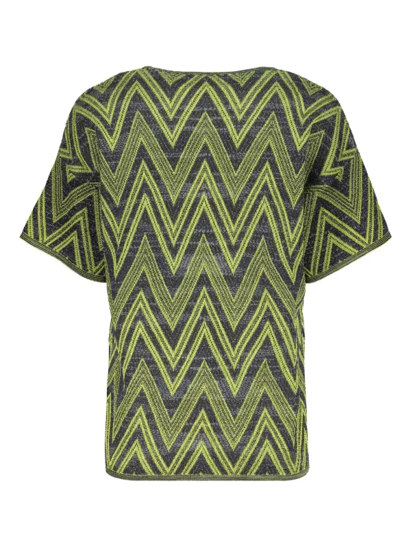【関税込】◆MISSONI ミッソーニ◆ジグザグデザイン Tシャツ Missoni ジグザグパターン Tシャツ | オレンジ | FARFETCH JP