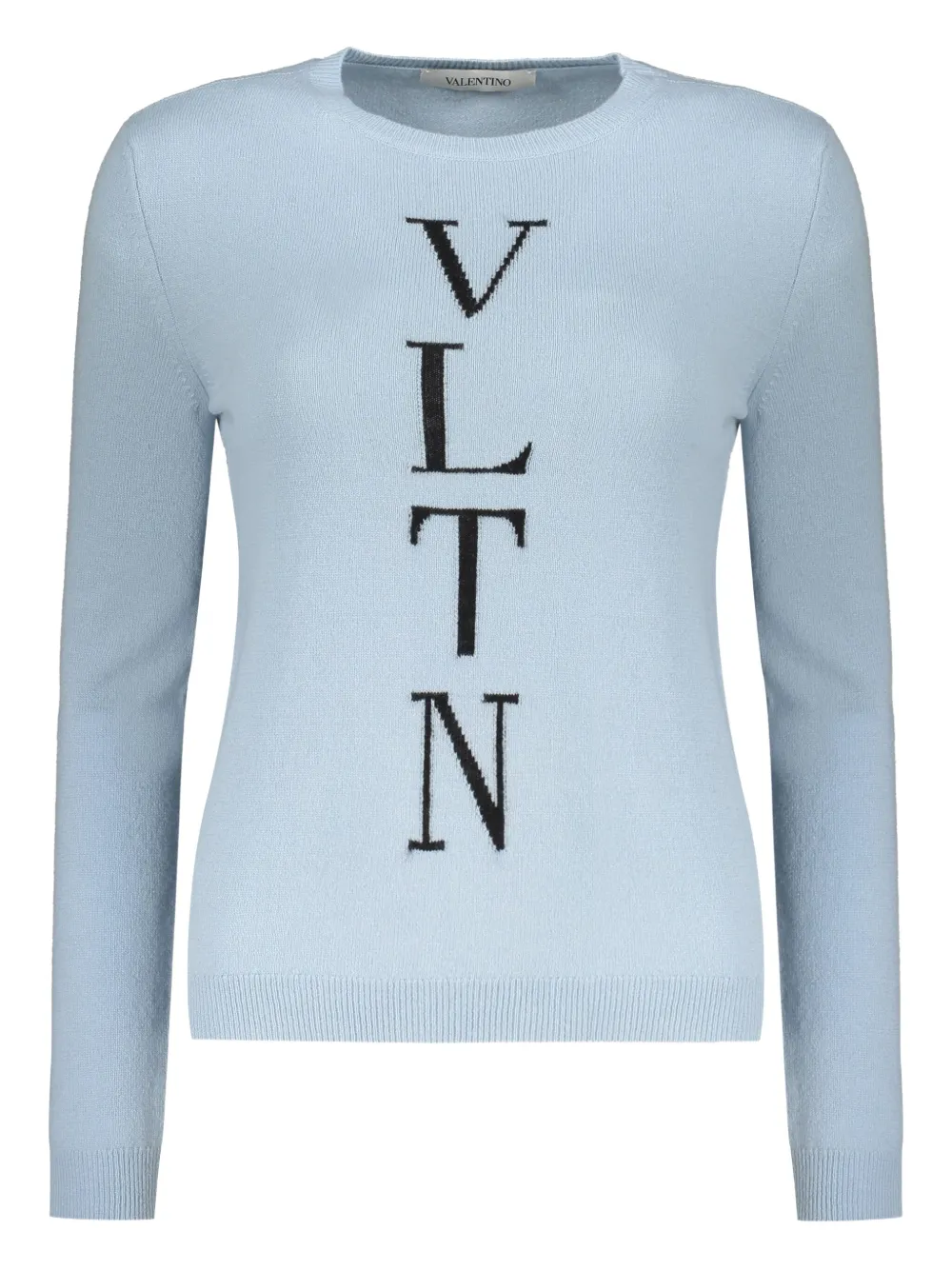 Valentino Garavani Intarsia gebreide trui met logo Blauw