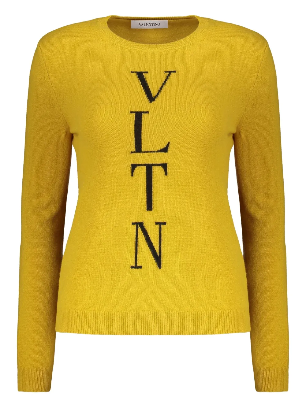 Valentino Garavani Intarsia gebreide trui met logo Geel