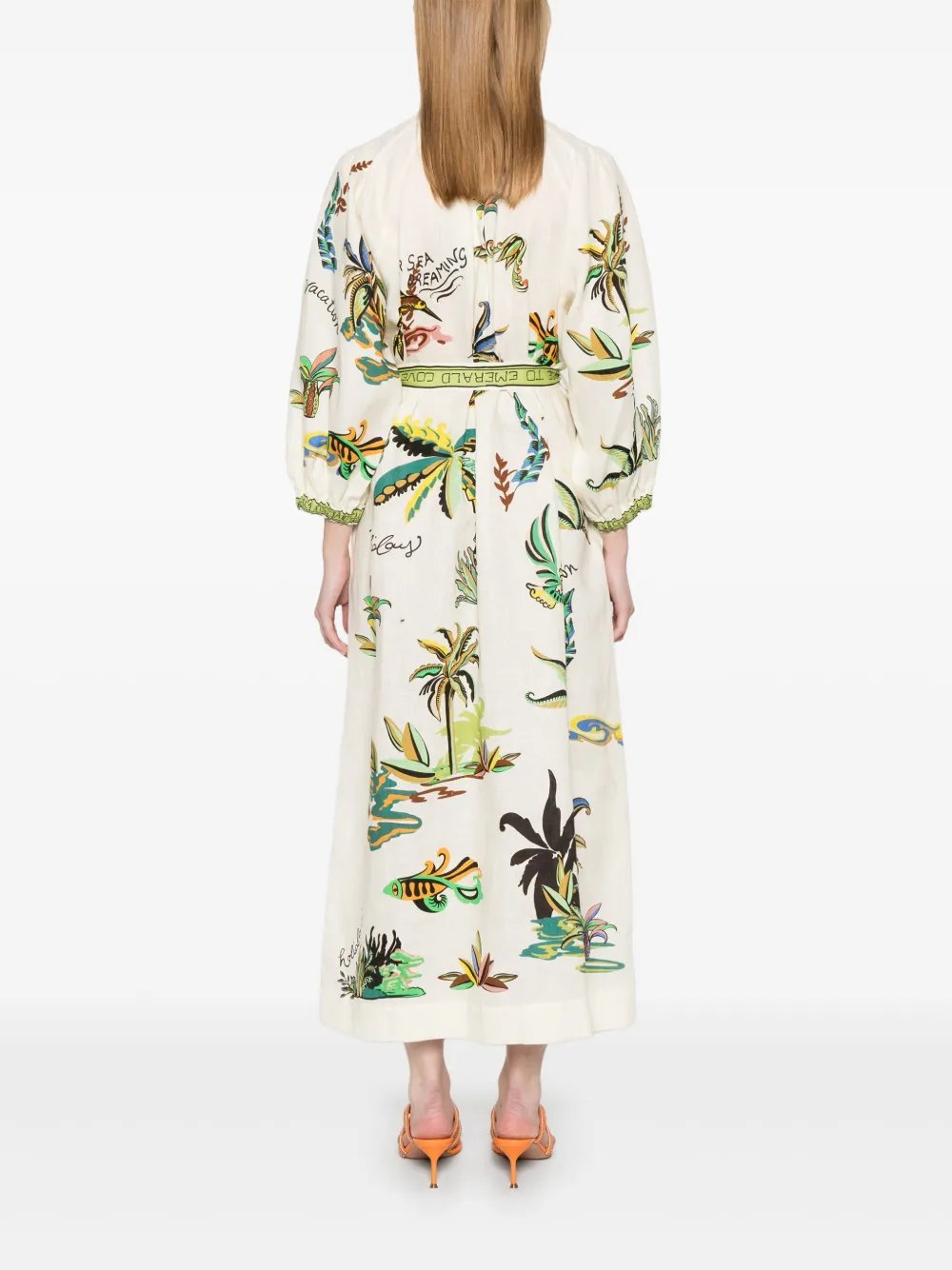 ALEMAIS Day Dream midi-jurk Beige