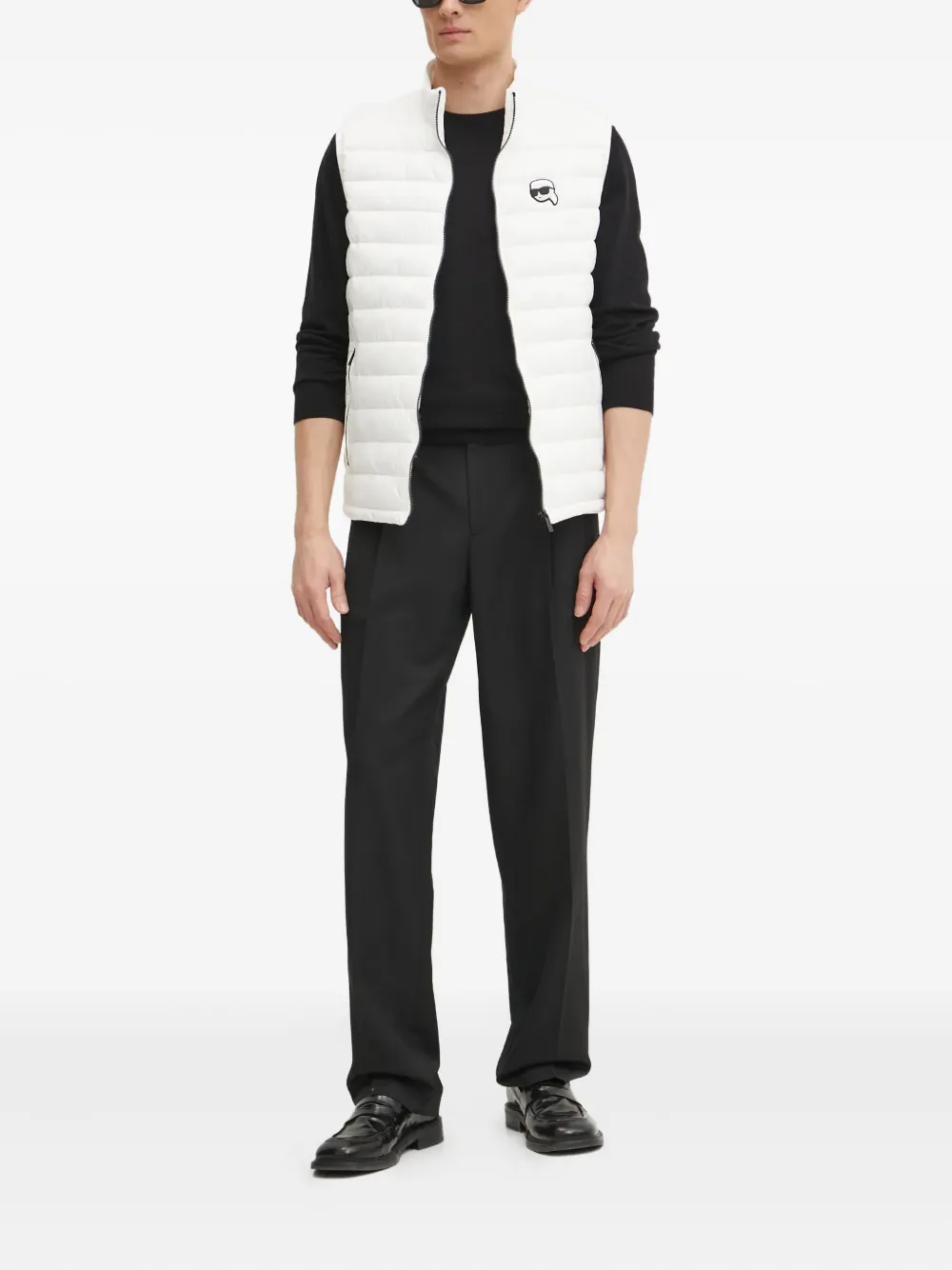 Karl Lagerfeld Bodywarmer met logopatch Wit
