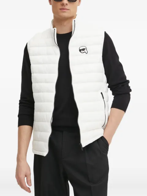 Karl Lagerfeld quilted logo-patch gilet