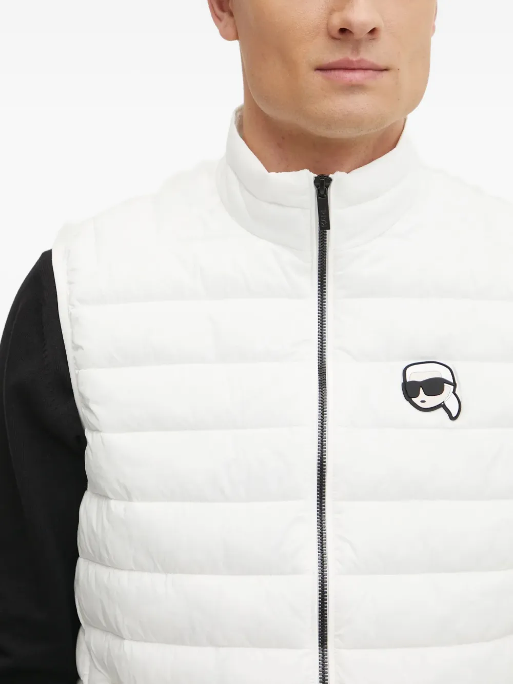 Karl Lagerfeld Bodywarmer met logopatch Wit