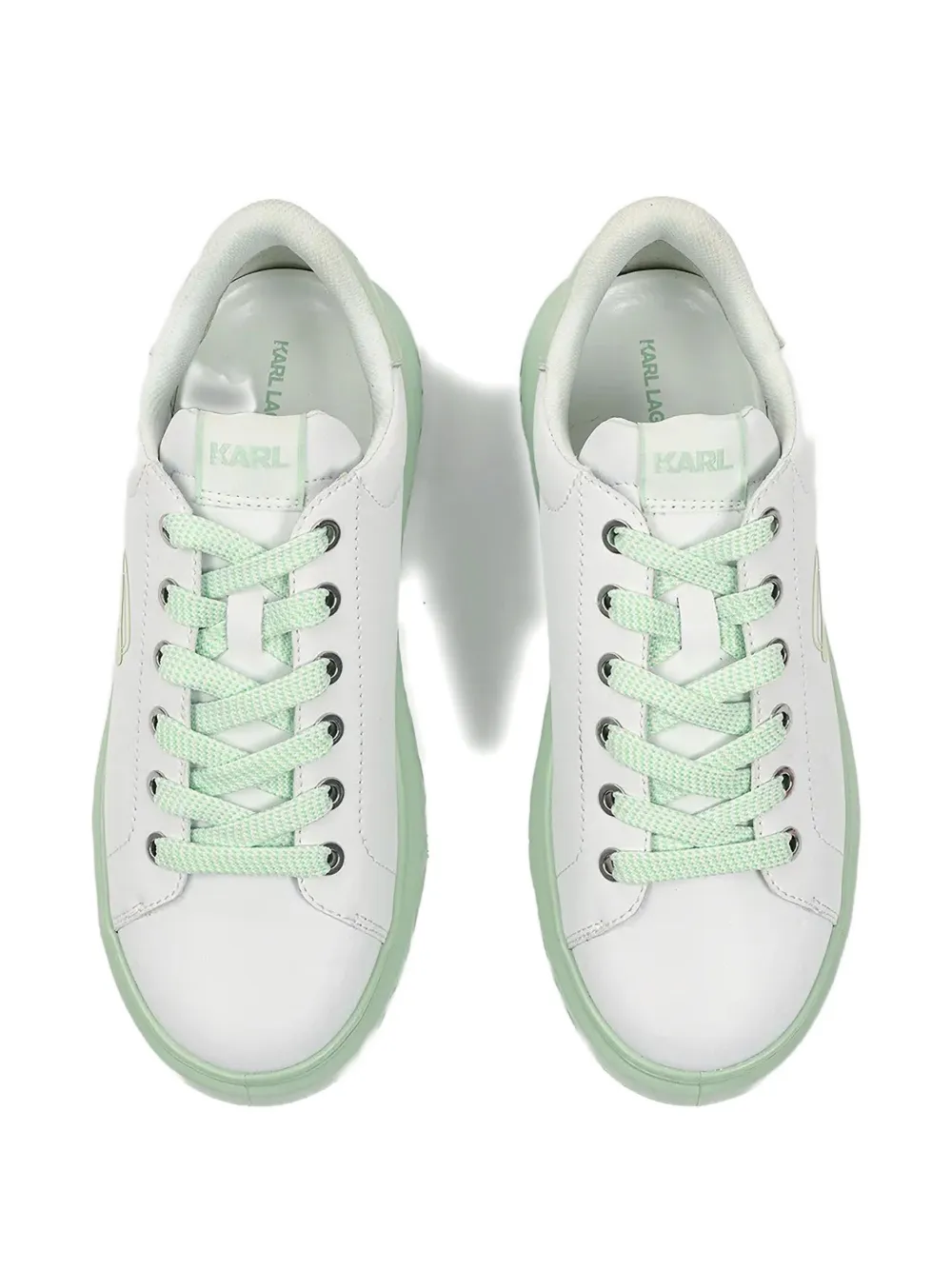 Shop Karl Lagerfeld Logo-embroidered Sneakers In White