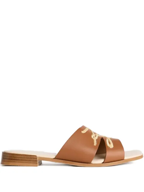 Karl Lagerfeld leather slides 