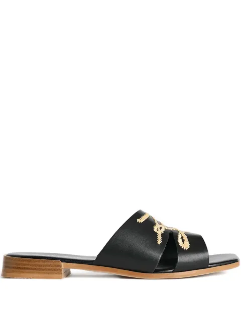 Karl Lagerfeld leather slides 