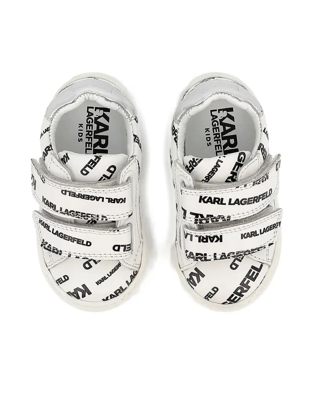 Karl Lagerfeld Kids logo-print strap pre-walkers White