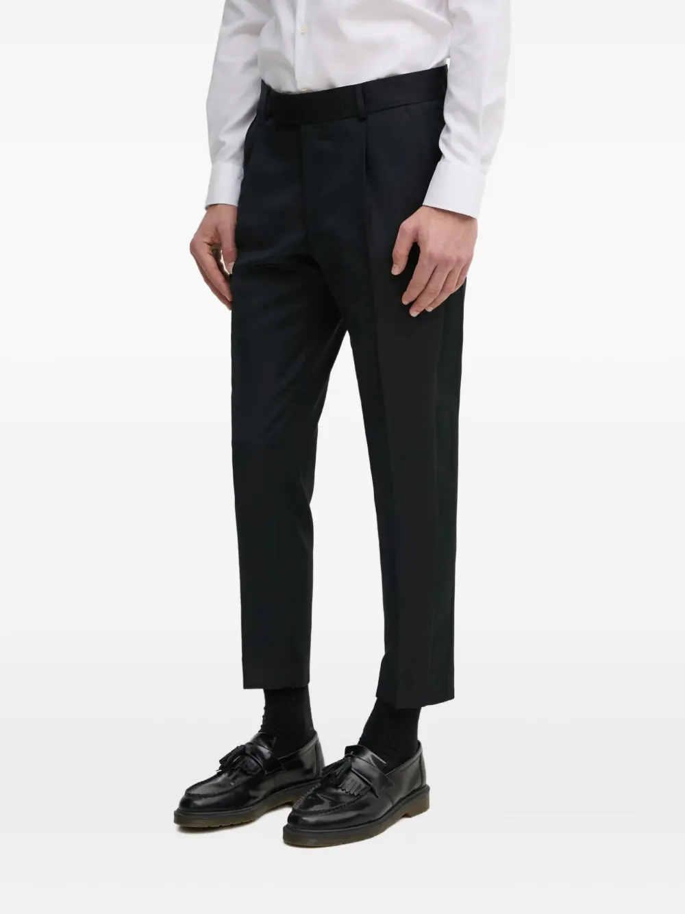 Karl Lagerfeld pressed-pleated cropped trousers | Black | Image 1