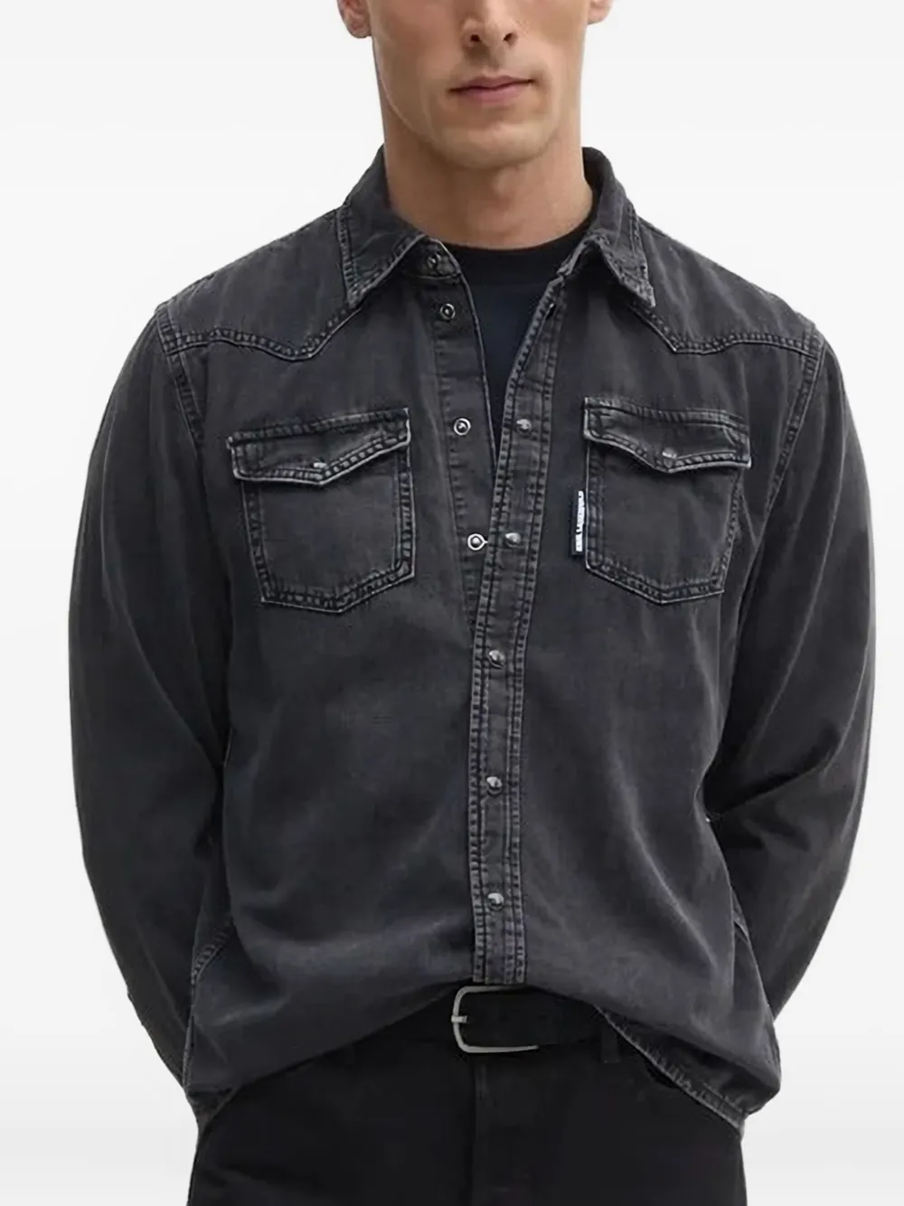 Karl Lagerfeld long-sleeve denim shirt | Black | Image 1