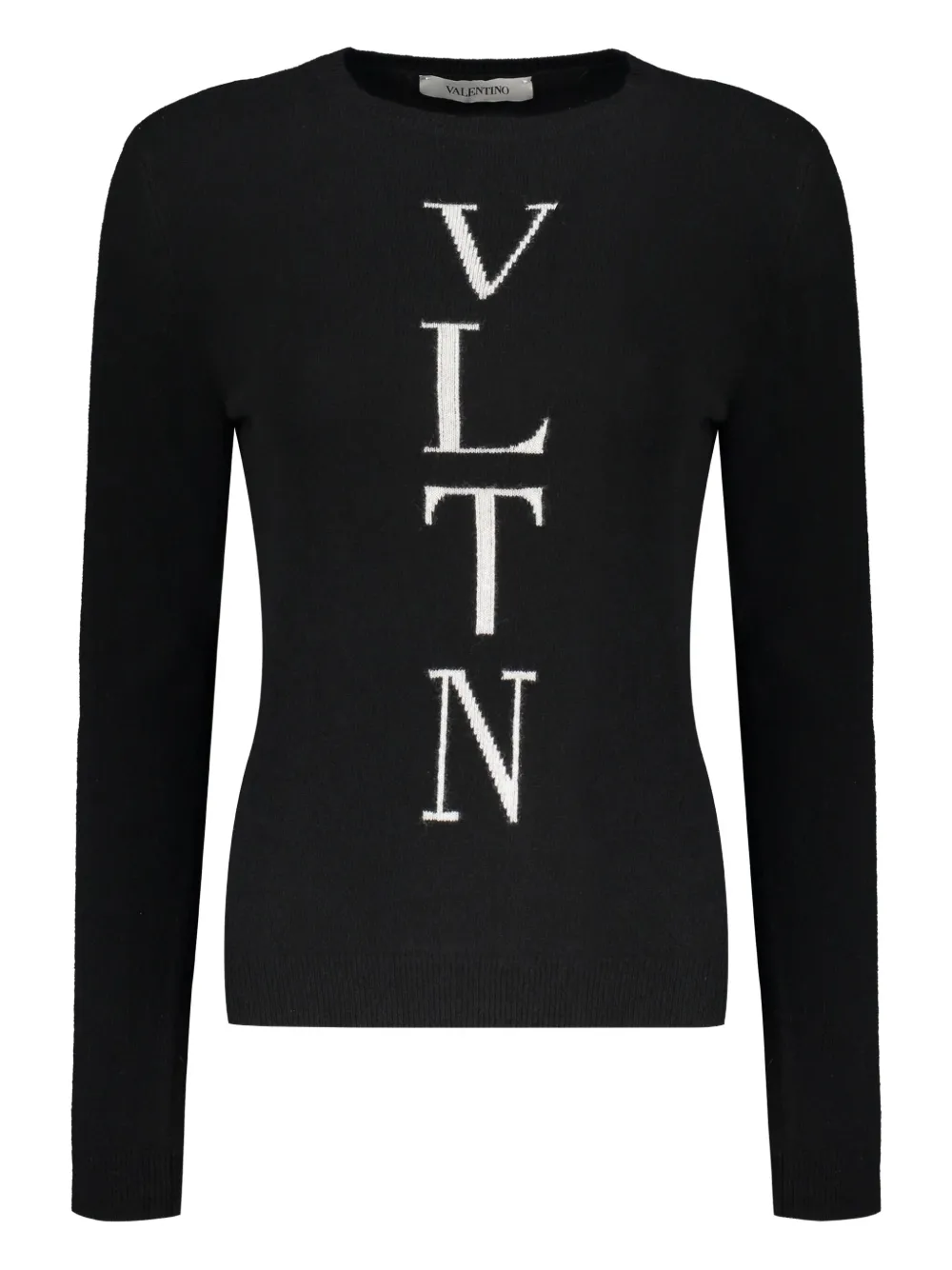 Valentino Garavani Intarsia gebreide trui met logo Zwart