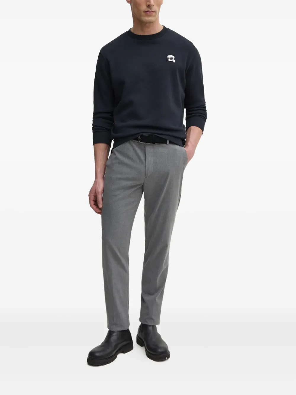 Karl Lagerfeld Sweater met patch Zwart