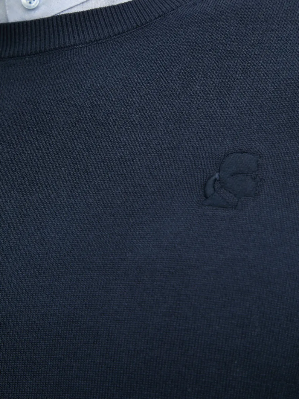 Karl Lagerfeld Sweater met borduurwerk en ronde hals Blauw