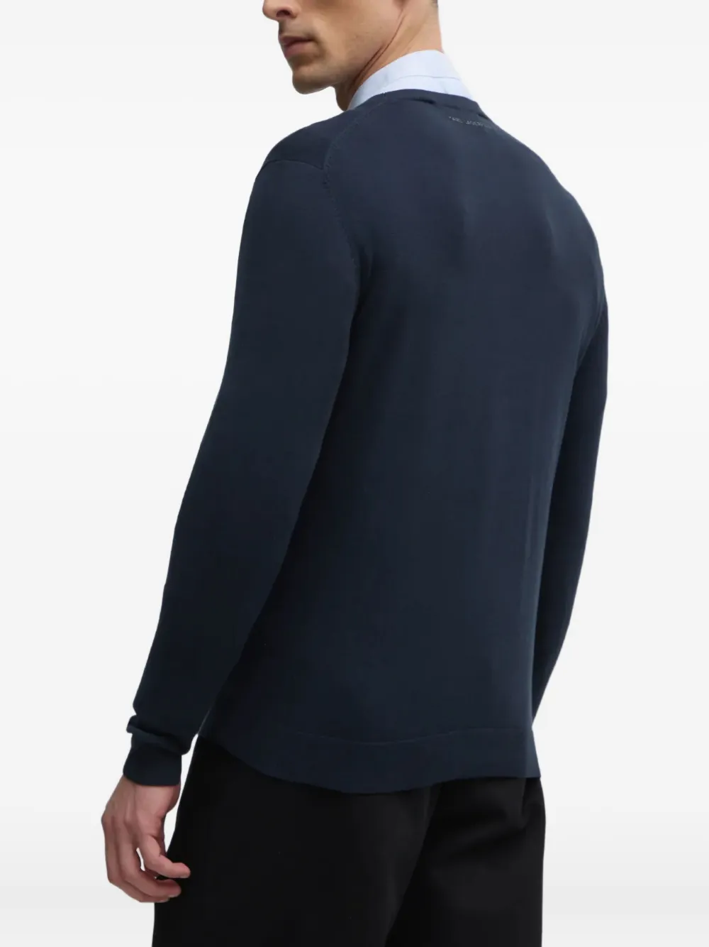 Karl Lagerfeld Sweater met borduurwerk en ronde hals Blauw