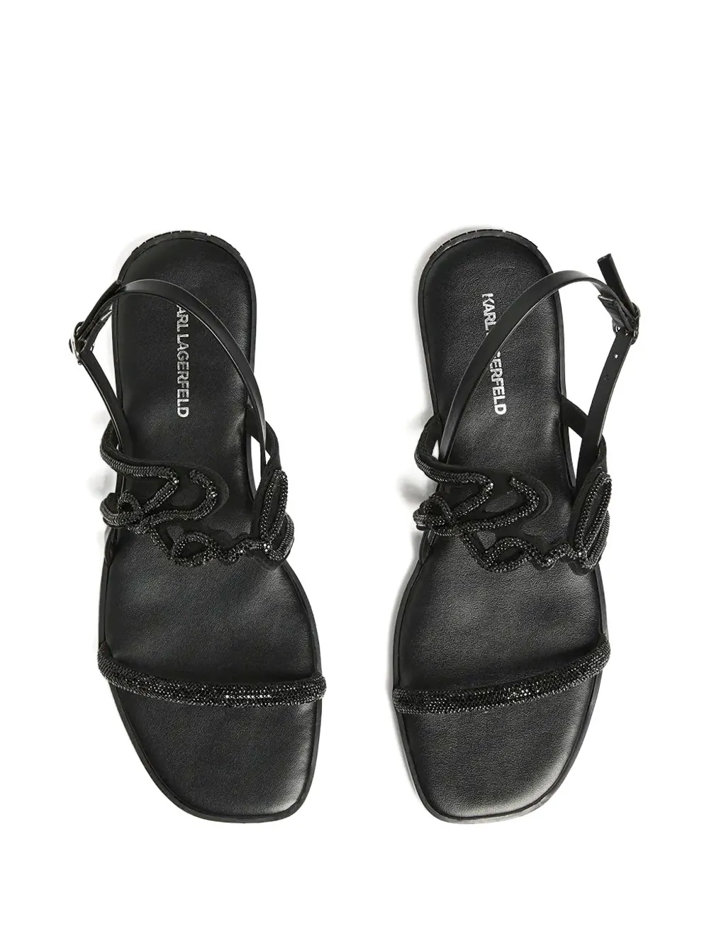 Karl Lagerfeld Olympia beaded strappy sandals Black