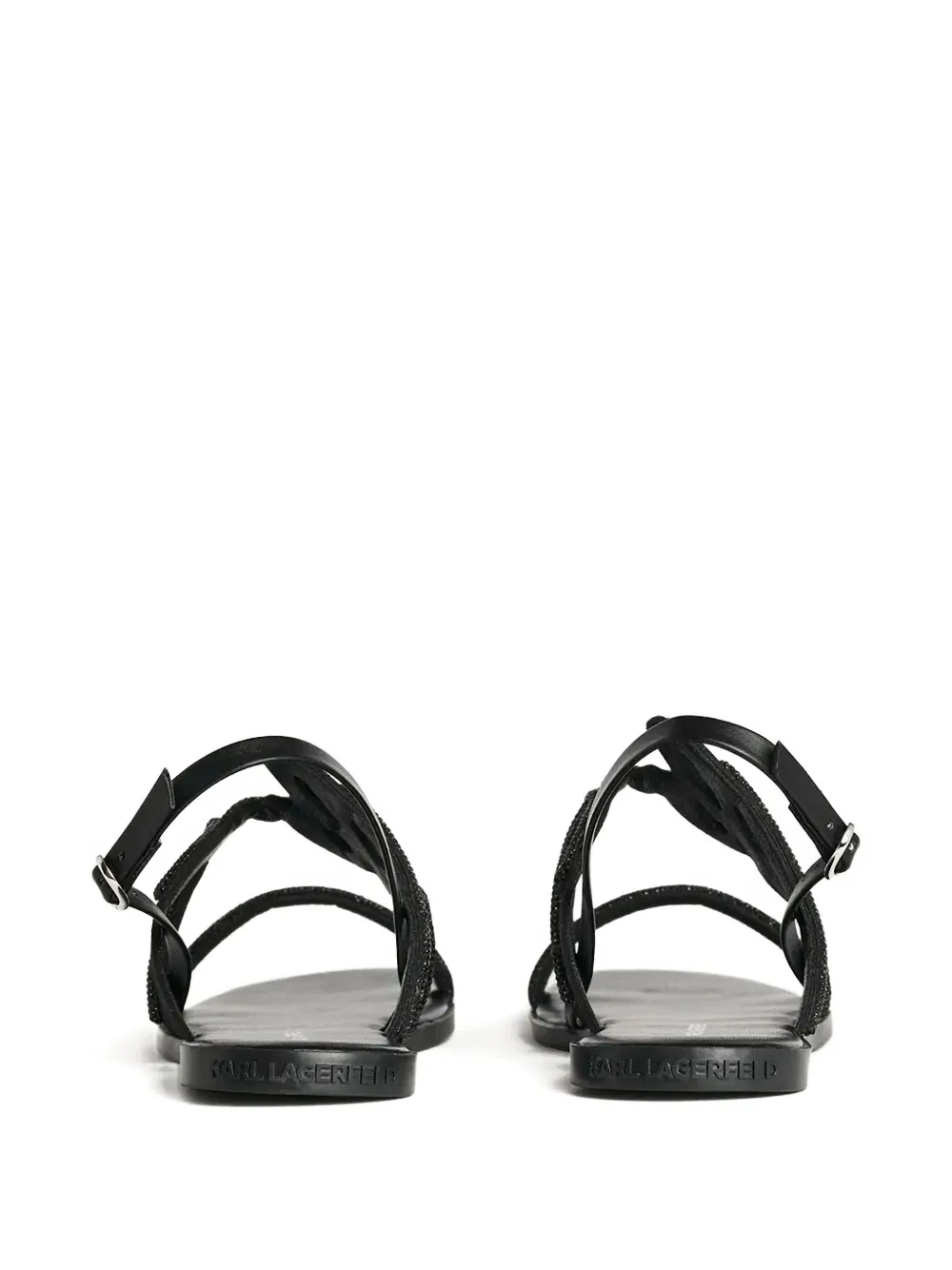 Karl Lagerfeld Olympia beaded strappy sandals Black