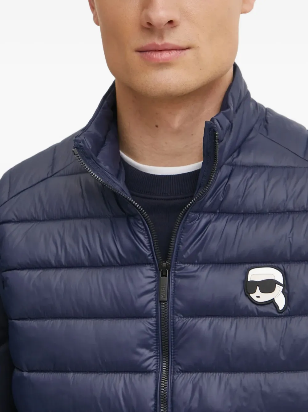 Karl Lagerfeld Bodywarmer met logopatch Blauw