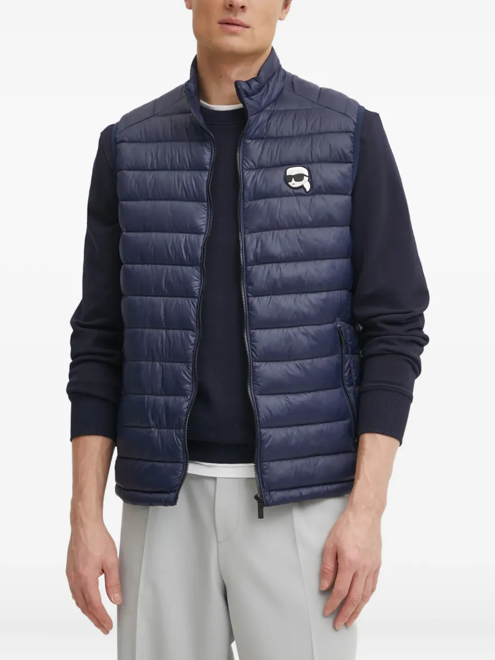 Karl Lagerfeld Bodywarmer met logopatch Blauw