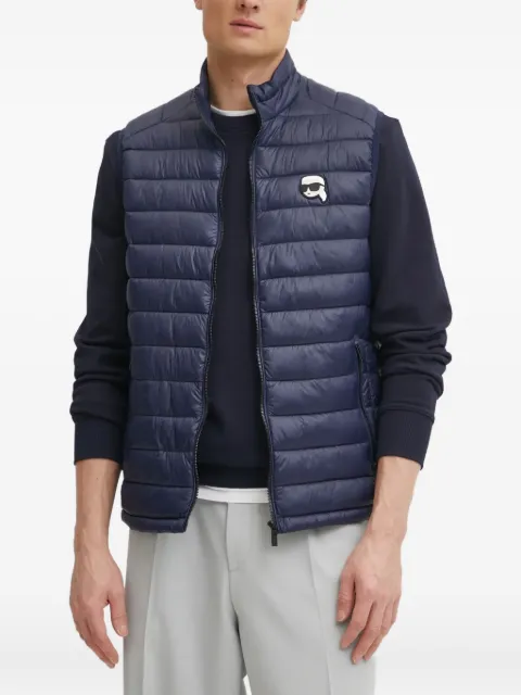 Karl Lagerfeld quilted logo-patch gilet
