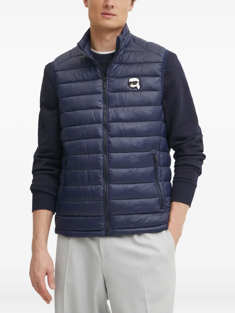 Karl Lagerfeld Bodywarmer met logopatch Blauw