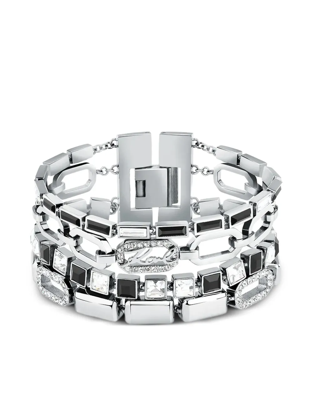 Karl Lagerfeld Bracciale con logo - Argento