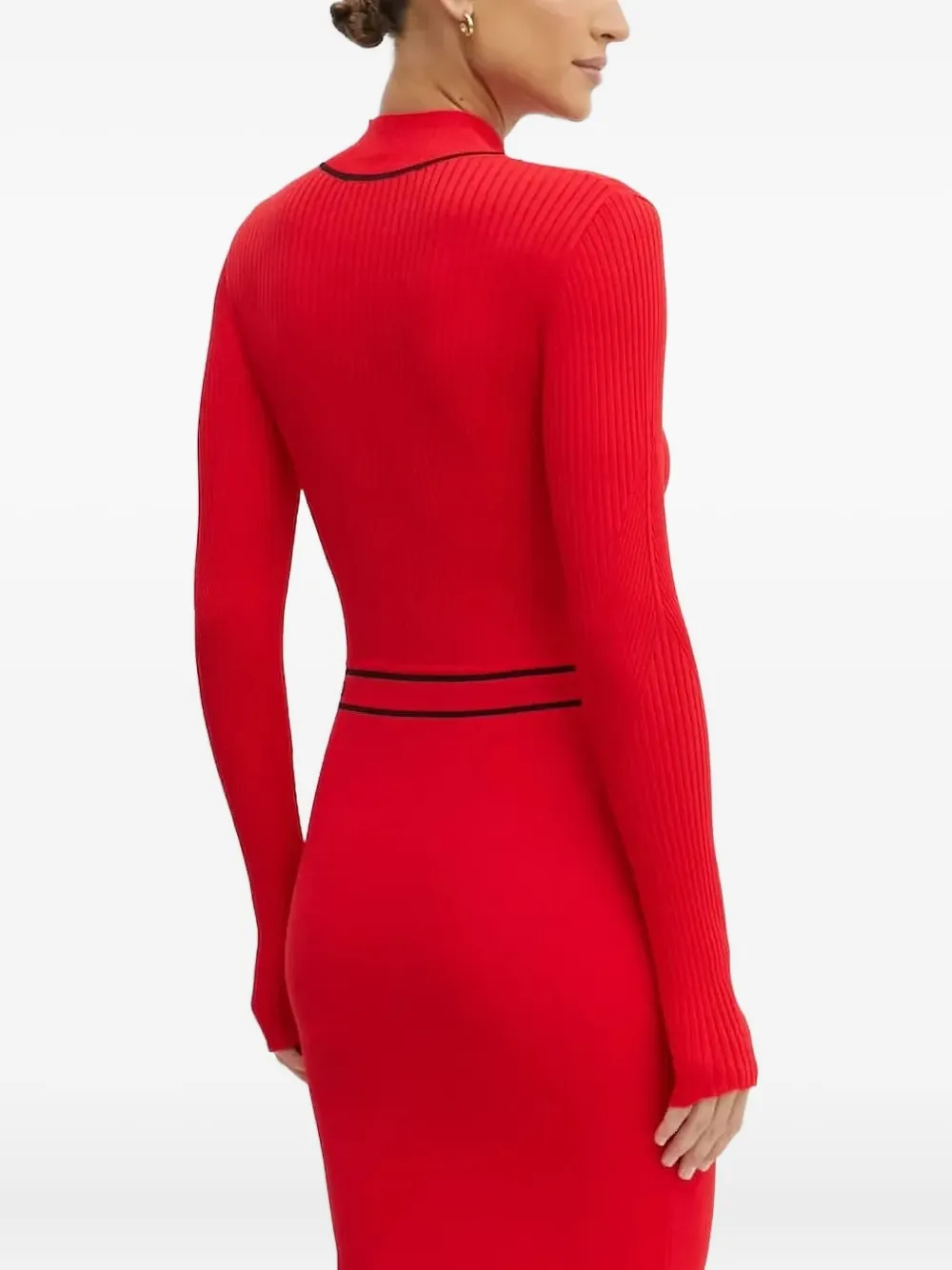 Karl Lagerfeld ribbed zip-front dress - Rood