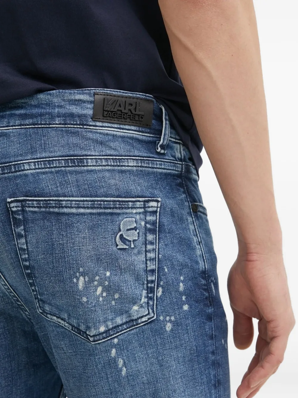 Karl Lagerfeld Jeans met verfspatten Blauw