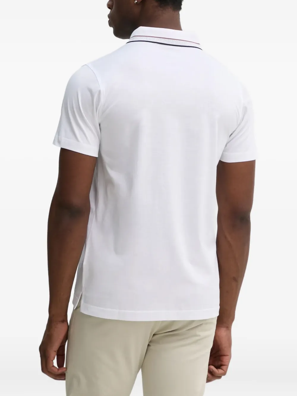 Karl Lagerfeld Poloshirt met gestreepte kraag Wit