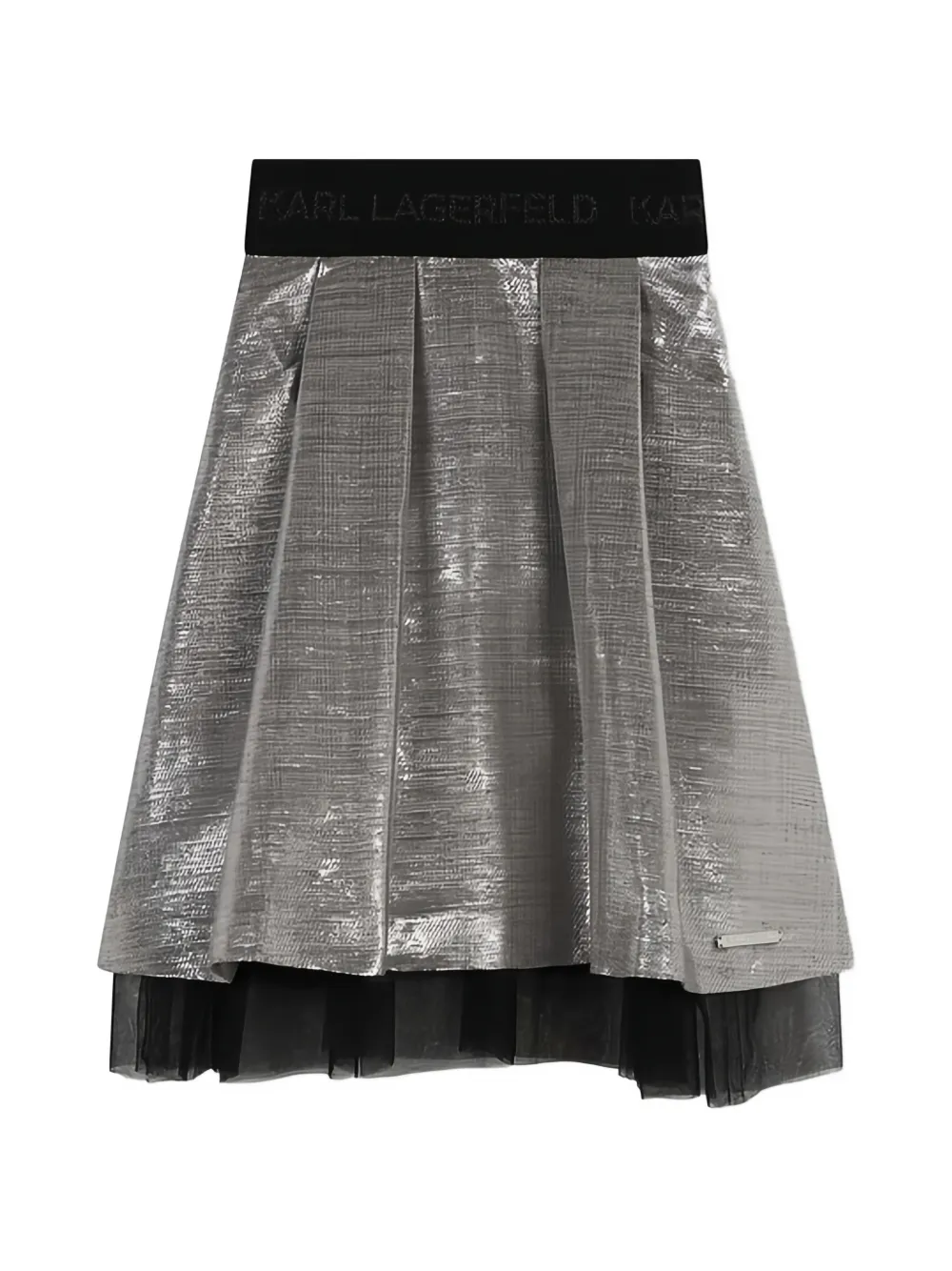 Karl Lagerfeld Kids pleated skirt - Argento