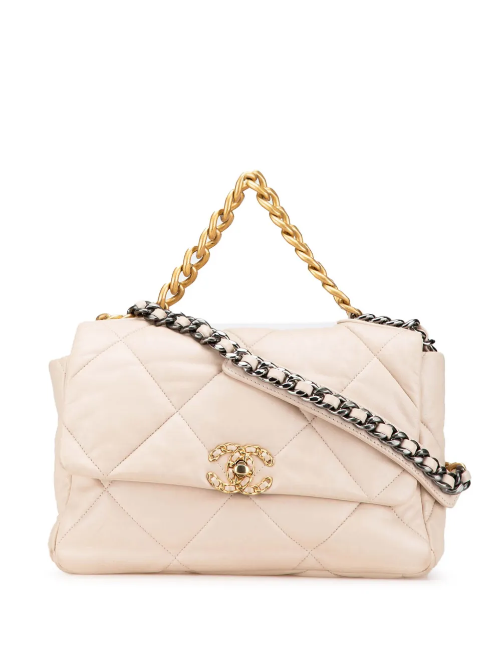 CHANEL Pre-Owned bolsa satchel Large Lambskin 19 Flap 2021-2024 | marrón | Image 1