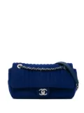 CHANEL Pre-Owned 2016-2017 Medium Vertical Quilted Jersey Chain Flap shoulder bag - Blue