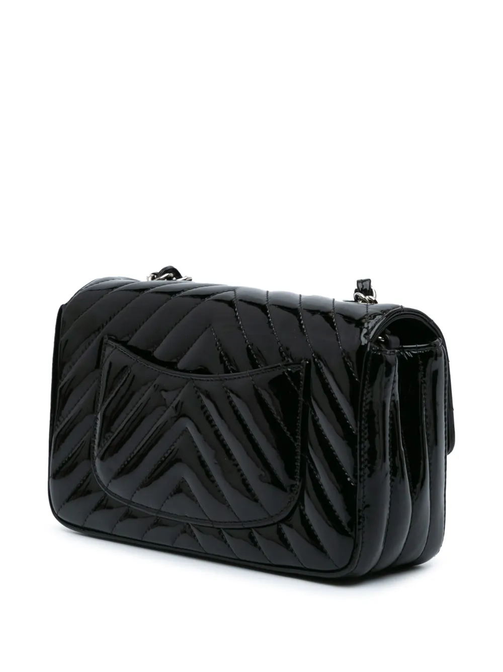 CHANEL Pre-Owned 2017-2018 Mini Rectangular Classic Chevron Patent Single Flap crossbody bag | Pre-Owned | Image 2