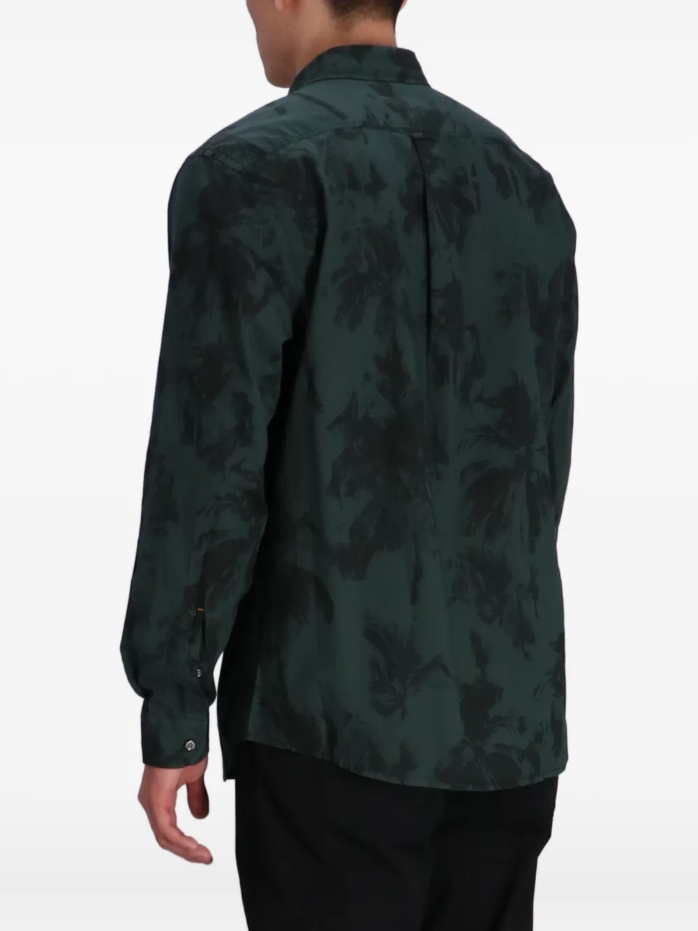 BOSS Overhemd met palmboomprint Groen