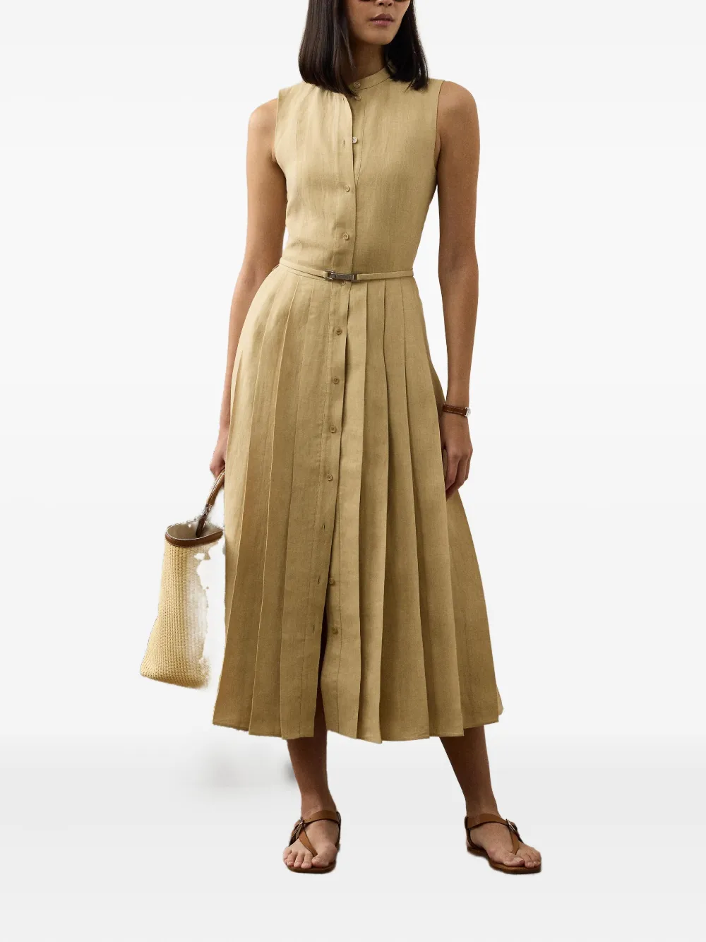 Ralph Lauren Collection Kennedi midi-jurk Bruin